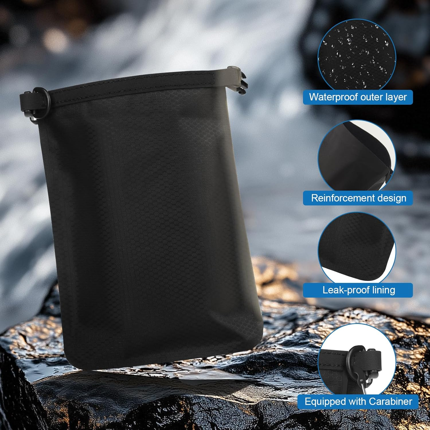 Travel Soap Bag, Waterproof Leak Proof Travel Portable Quick Drying Soap Bag with Lathering Mesh Bag & Carabiner for Travel, Camping, Hiking, Outdoor image number 1