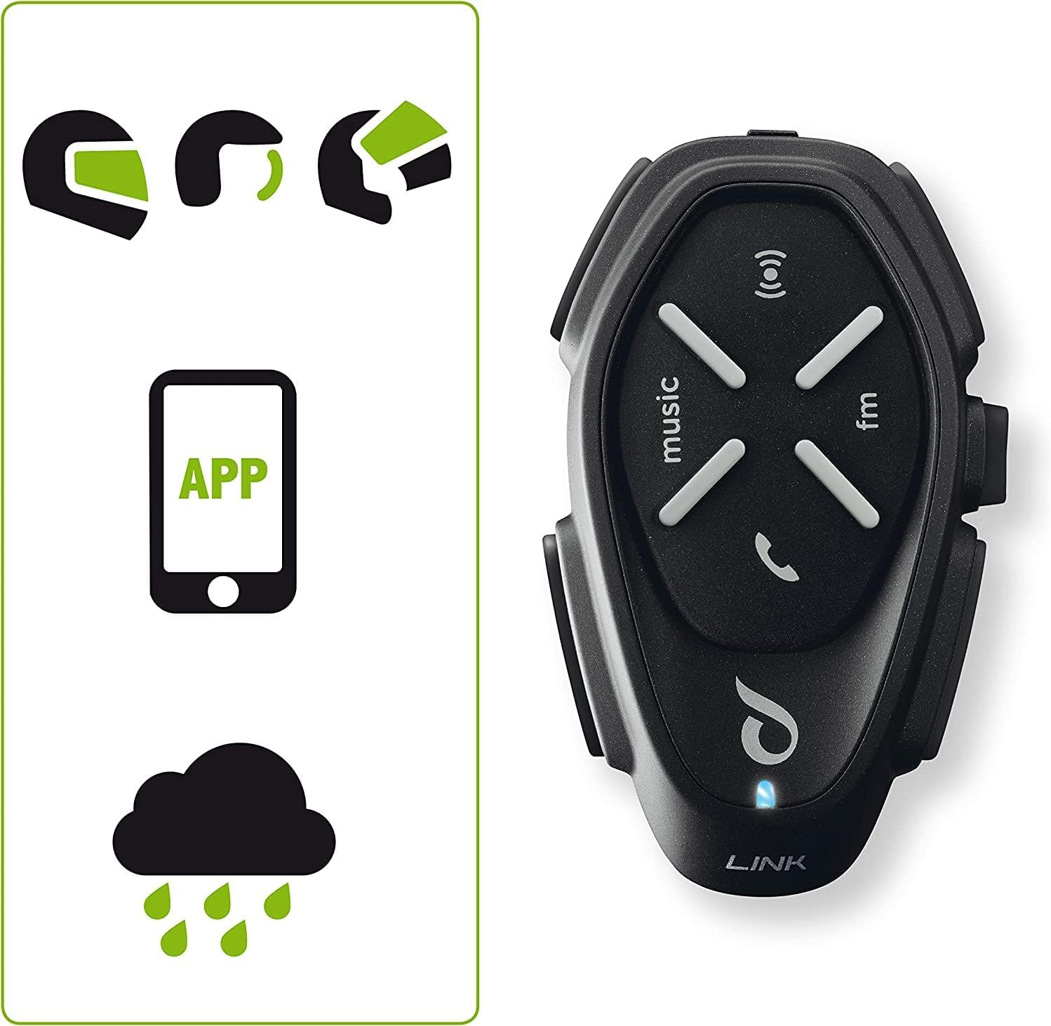 INTERPHONE Link HD Motorcycle Helmet Dual Intercom Stereo Headset High Fidelity 40Mm Pilot Use Distance 300M Autonomy 20 Hours GPS TFT Waterproof IPX67 image number 3