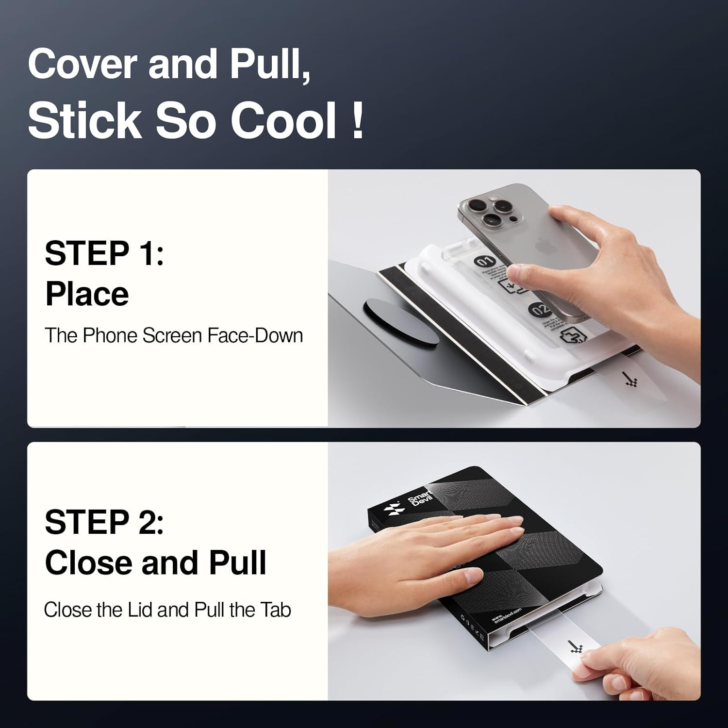 Smartdevil 3 Pack Screen Protector for Iphone 16 Pro, Bubble-And-Dust-Free Box, HD Tempered Glass, Military Grade Shatterproof & Ultra Durable, Easy Installation image number 2