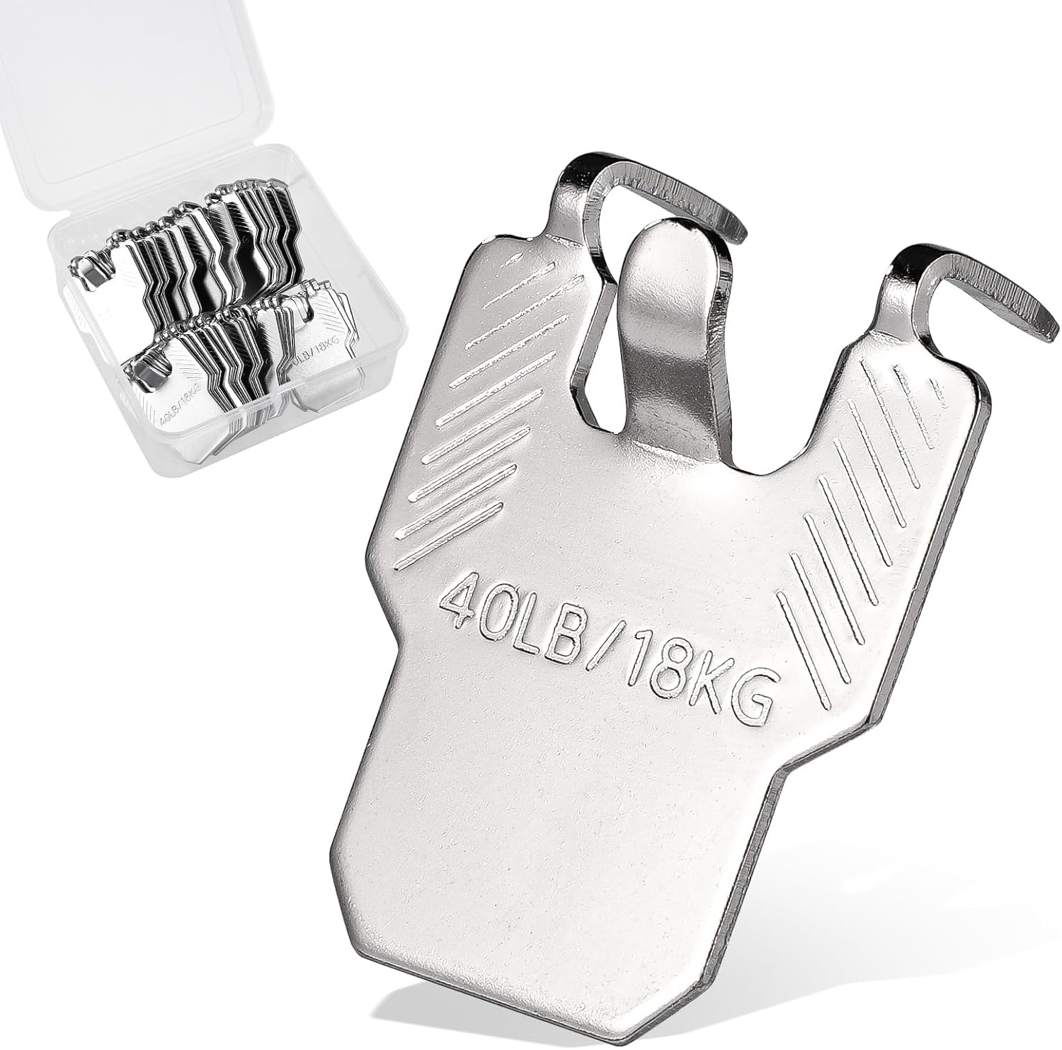 30Pcs Drywall Picture Hanging Claw, Stainless Steel No Nails Required Picture Hangers Claws Mirror Hooks Holds up to 40Lb for Photo Frame Mirror Artwork image number 4