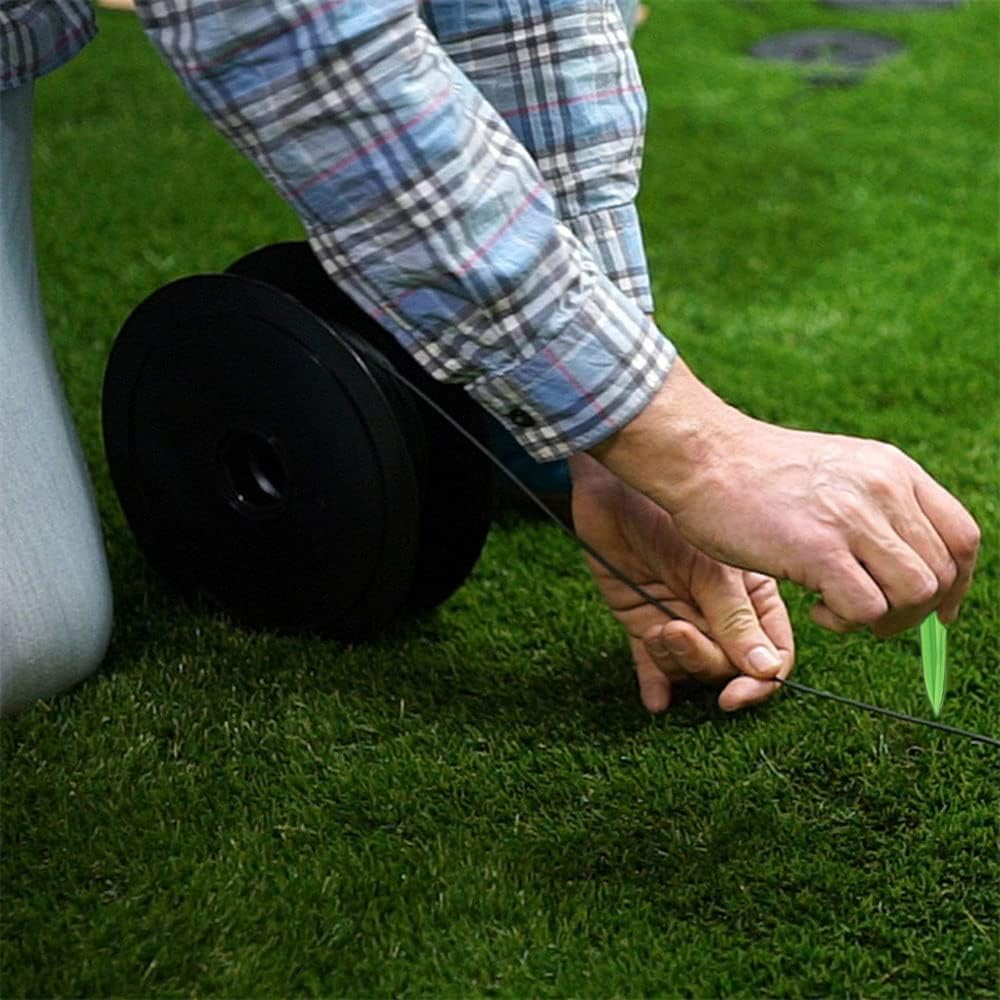 200X 3.3&rdquo; Grass Green Boundary Wire Stake Lawn Plastic Tent Pegs Landscape Staples for Robomow Mower Husqvarna Automower Pet Fence for Use in Garden Lawn image number 1