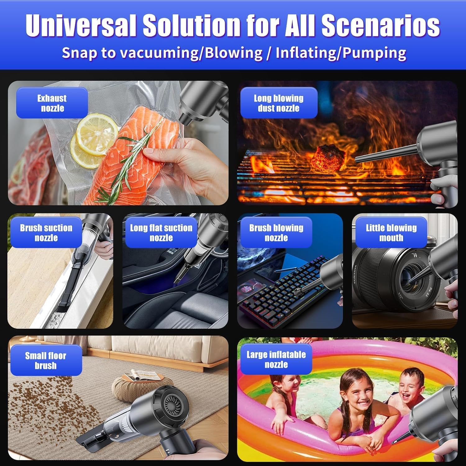 Dilidala Car Vacuum Cleaner, Portable Handheld Vacuum Cleaner 25000PA High Power, Mini Vacuum Cleaner for Carpet Pets Hair, Air Duster Air Blower image number 2