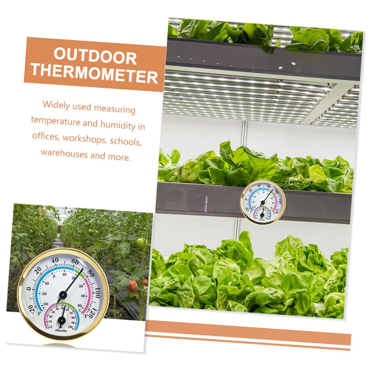 COHEALI Mini Indoor Outdoor Hygrometer Thermometer Automatic Calibration Temperature Humidity Gauge for Sauna Office Bedroom Greenhouse Garden Wall Mount image number 3