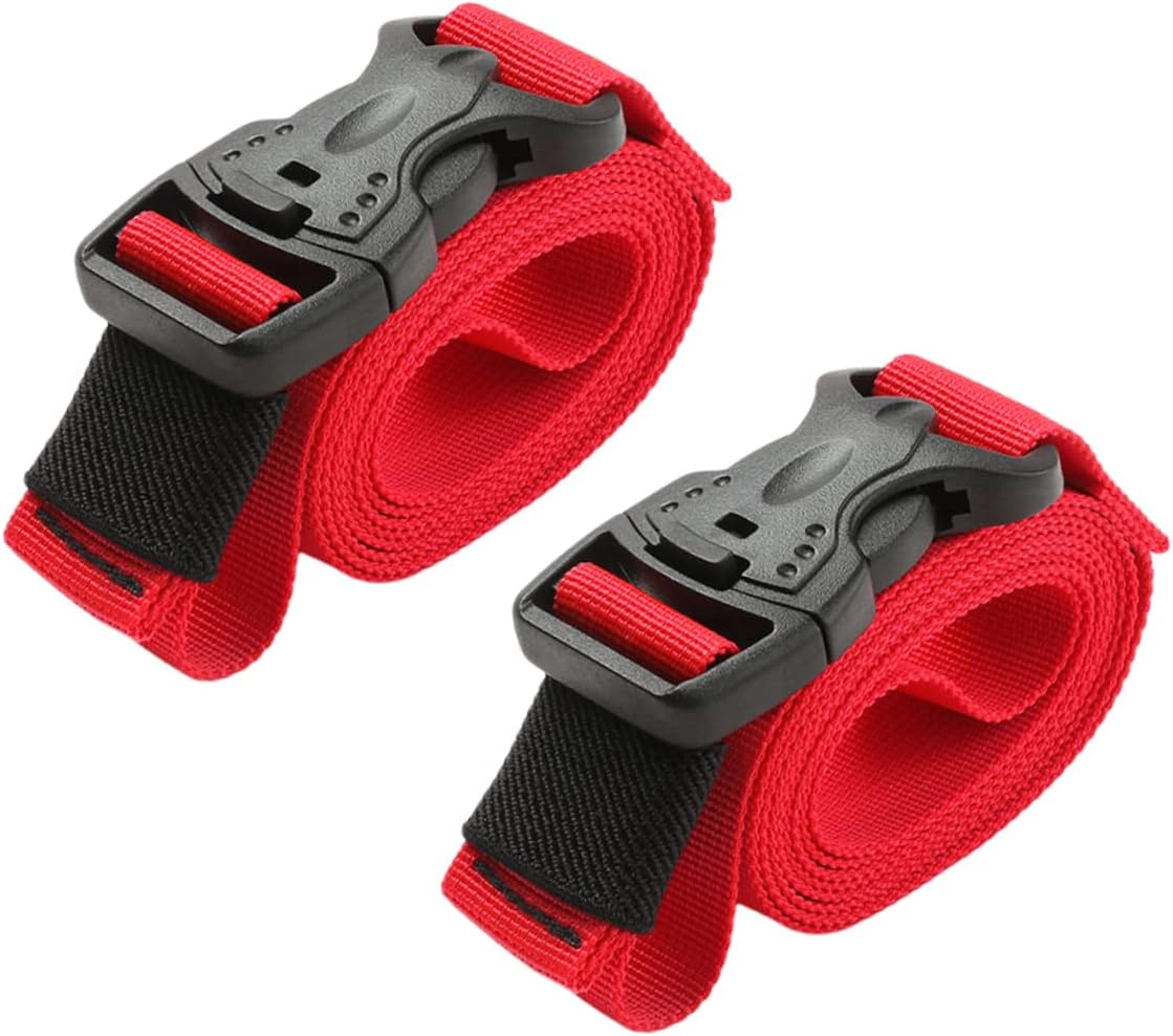 ROMISBABA 2Pcs Nylon Buckle Straps Camping Packing Tie Belts 1.5M Outdoor Adjustable Bundling Straps for Luggage Backpacks Travel Gear