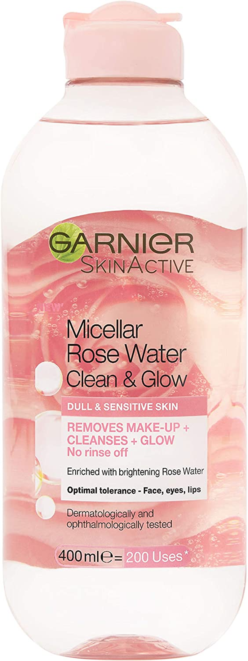 Garnier Skinactive Micellar Rose Cleansing Water Clean and Glow 400Ml image number 4