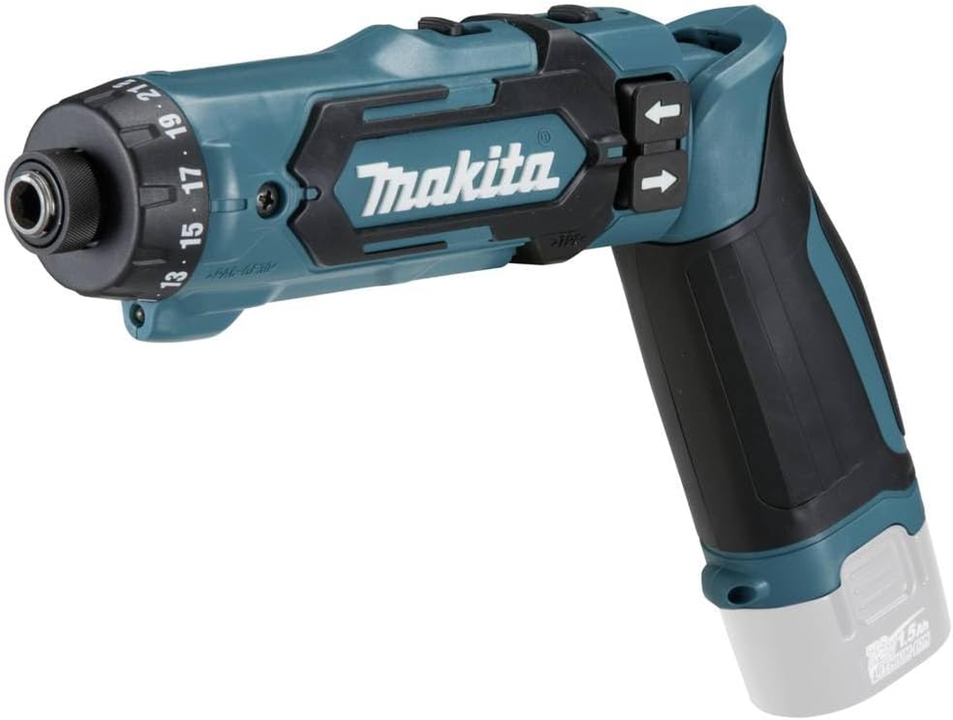 Makita DF012DZ Cordless Screwdriver 7.2 V without Battery Max. Torque 8.0 Nm 2-Speed Gearbox 21-Way Torque Adjustment