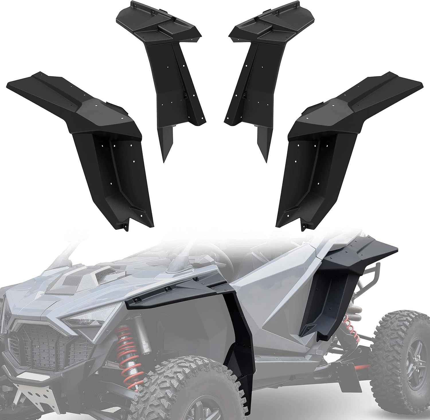 Combined Fender Flares for 2020-2022 Polaris RZR PRO XP, 2022 RZR Pro R, 2022 RZR Turbo R, Replace OEM #2884685 (KTI-030112-001) image number 3