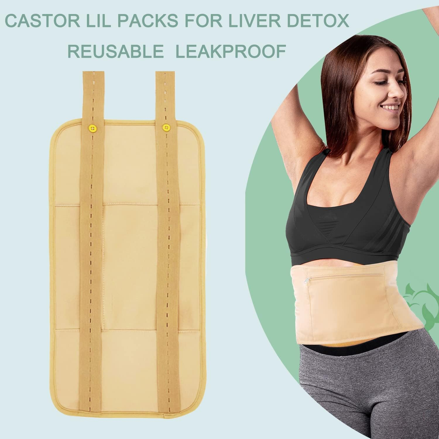 Castor Oil Pack Wrap,1Pc Castor Oil Pack Compress Reusable Castoroil Pack Wrap,Reusable Castor Oil Pack,Castor Oil Pack for Liver,Castoroil Pack Wrap,Castor Oil Packs for Liver Detox image number 5