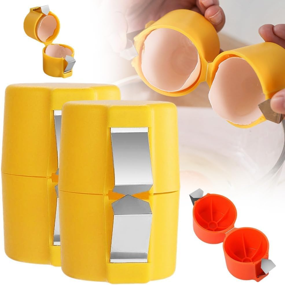Egg Shell Opener, 2024 New Egg Cracker Tool for Raw Eggs, Handheld Eggs Breaker Multifunctional Egg Cutter Egg Cracker and Separator for Cooking Camping Kitchen Gadgets (Set of 3) image number 2