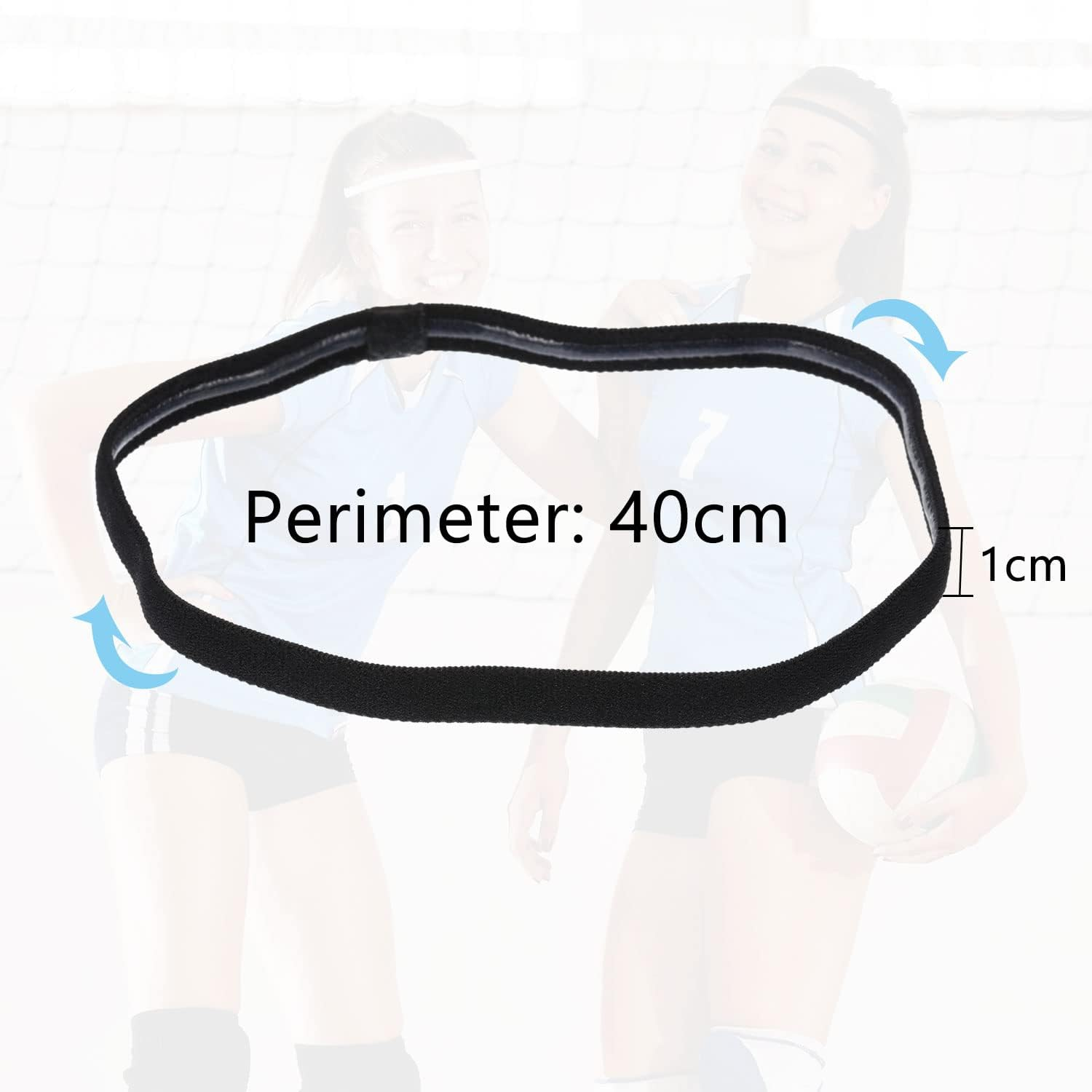 Sumind 4 Pieces Thick Non-Slip Elastic Sport Headbands Football Hair Headbands for Women and Men image number 2
