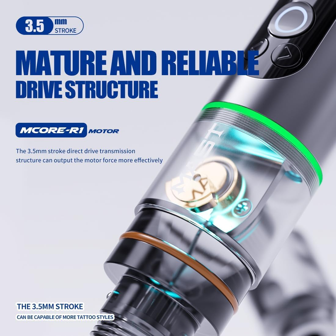 Mast A2 Wireless Tattoo Gun Pen Machine Rotary Mcore Power Motor Supply 5,000Mah Battery for 20 Hours Long Running Time image number 2