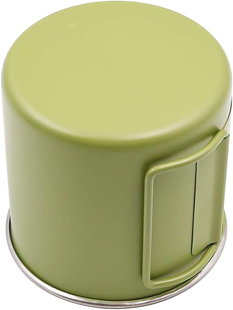 Set of 2 NUZAMAS Folding Cup 330Ml 304Stainless Steel Coffee Tea Water Cup Portable Outdoor Camping Cup for Outdoor Hiking Cooking Camping Pot Open Fire(Green) image number 1