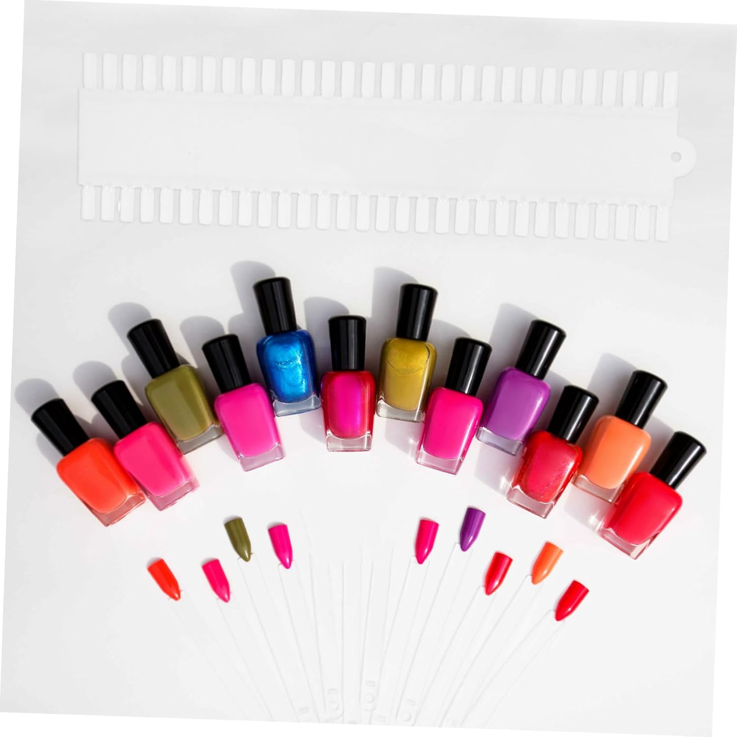 DINHEAROM 2Pcs Nail Tips Practice Board with Colors Nail Polish Display Palette Beige and Personal Use Sample Chart image number 3