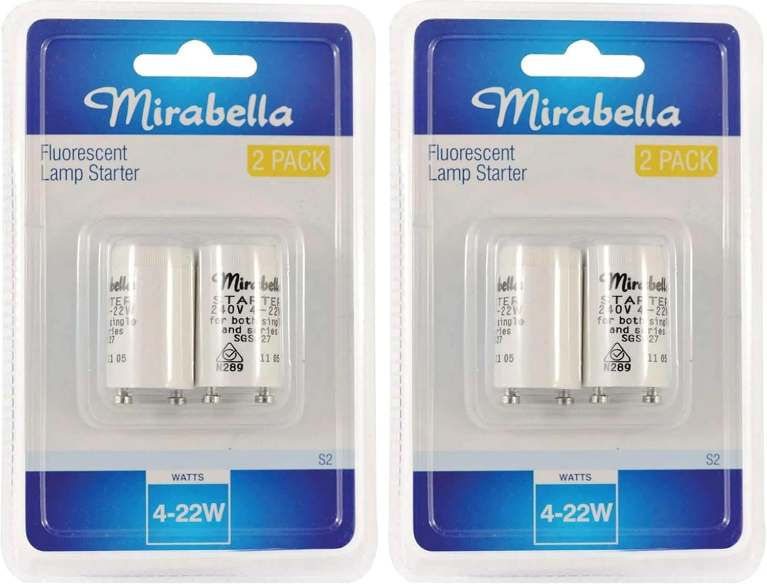 Mirabella S10 4W-65W Fluorescent Lamp Starter 2-Pieces Pack (Pack of 2) image number 1