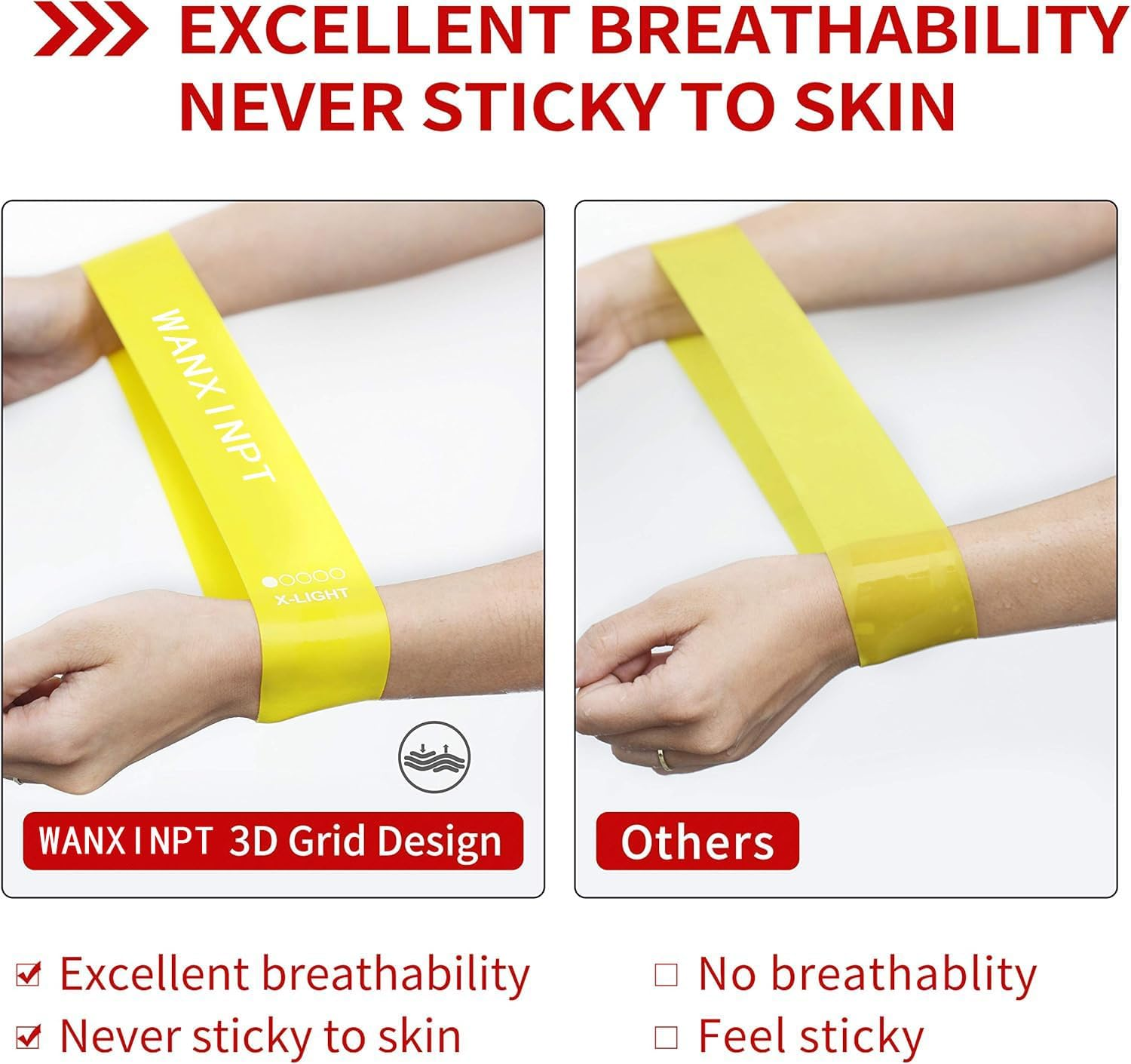 Resistance Bands for Working Out, Elastic Exercice Loop Bands for Physical Therapy, Yoga Starter Set of Stretch Bands for Booty Legs, Pilates Flexbands image number 5