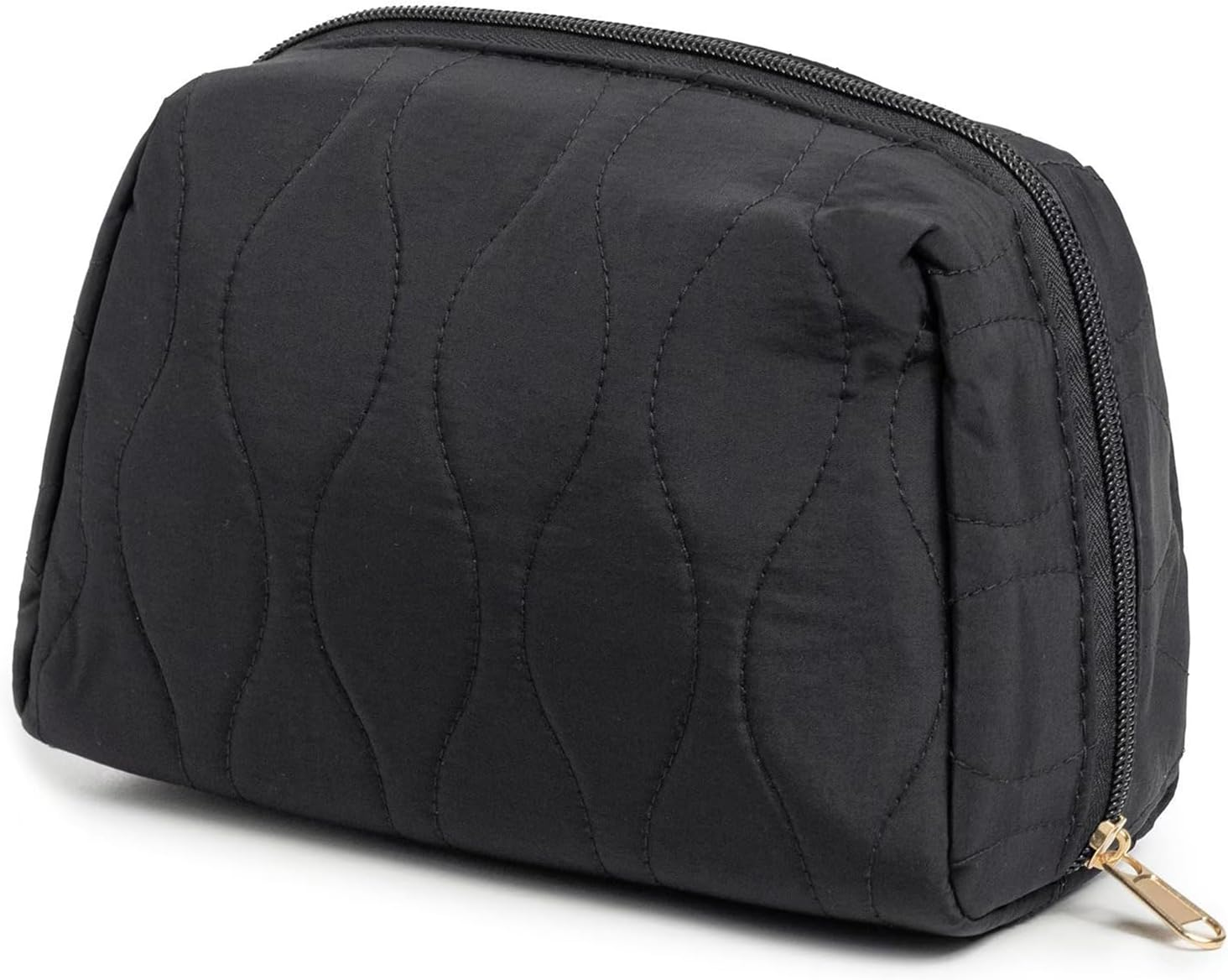 Makeup Bag, Travel Cosmetic Bag, Make up Organizer Case, Travel Toiletry Organizer, Wide-Open Pouch Purse, Cute Makeup Brushes Aesthetic Accessories Storage Bag for Women (Khaki)