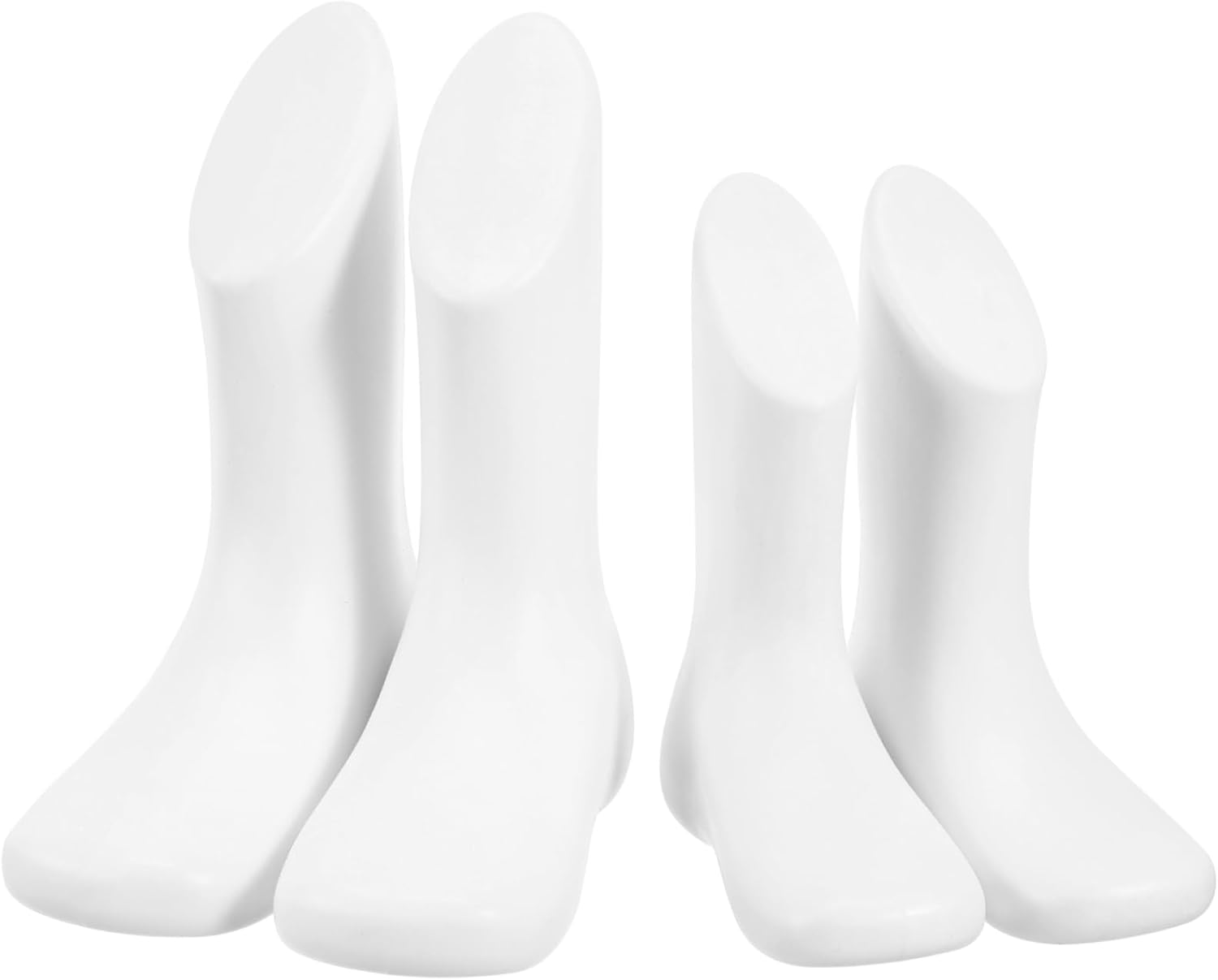 GARVALON 4Pcs Toddler Foot Mannequin Set Reusable Plastic Shoe Models 11.5Cm 14Cm Sizes for Display and Shop Supplies White and Skin Tone Colors image number 1