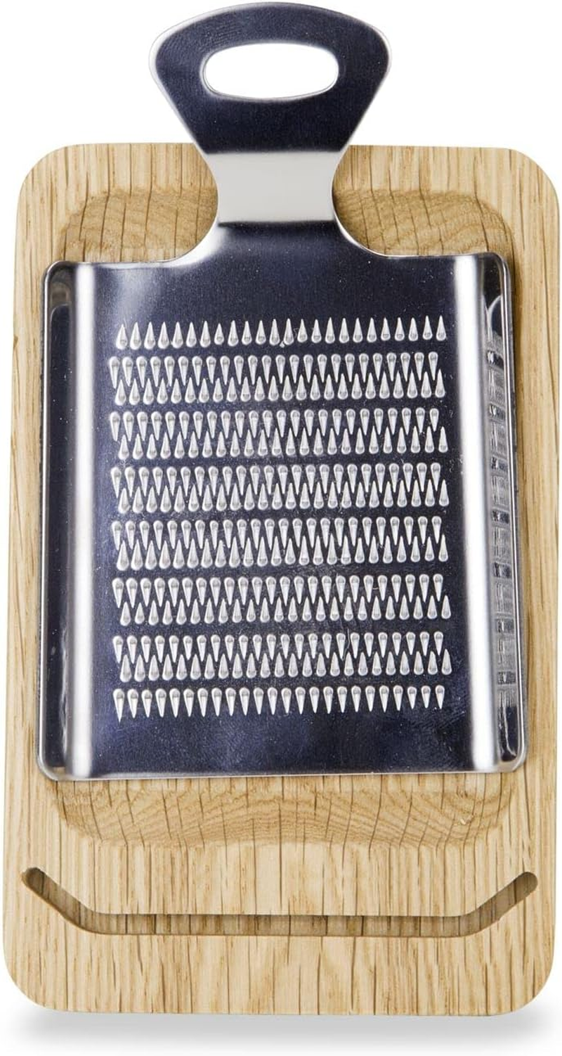 ROMINOX Gift Item Spice Grater // Aroma Exclusive Stainless Steel Grater with Oak Stand Integrated Shelf Ideal for Grating Salt Stones, Ginger, Turmeric, Garlic, Approx. 12.5 X 8 X 2 Cm image number 5