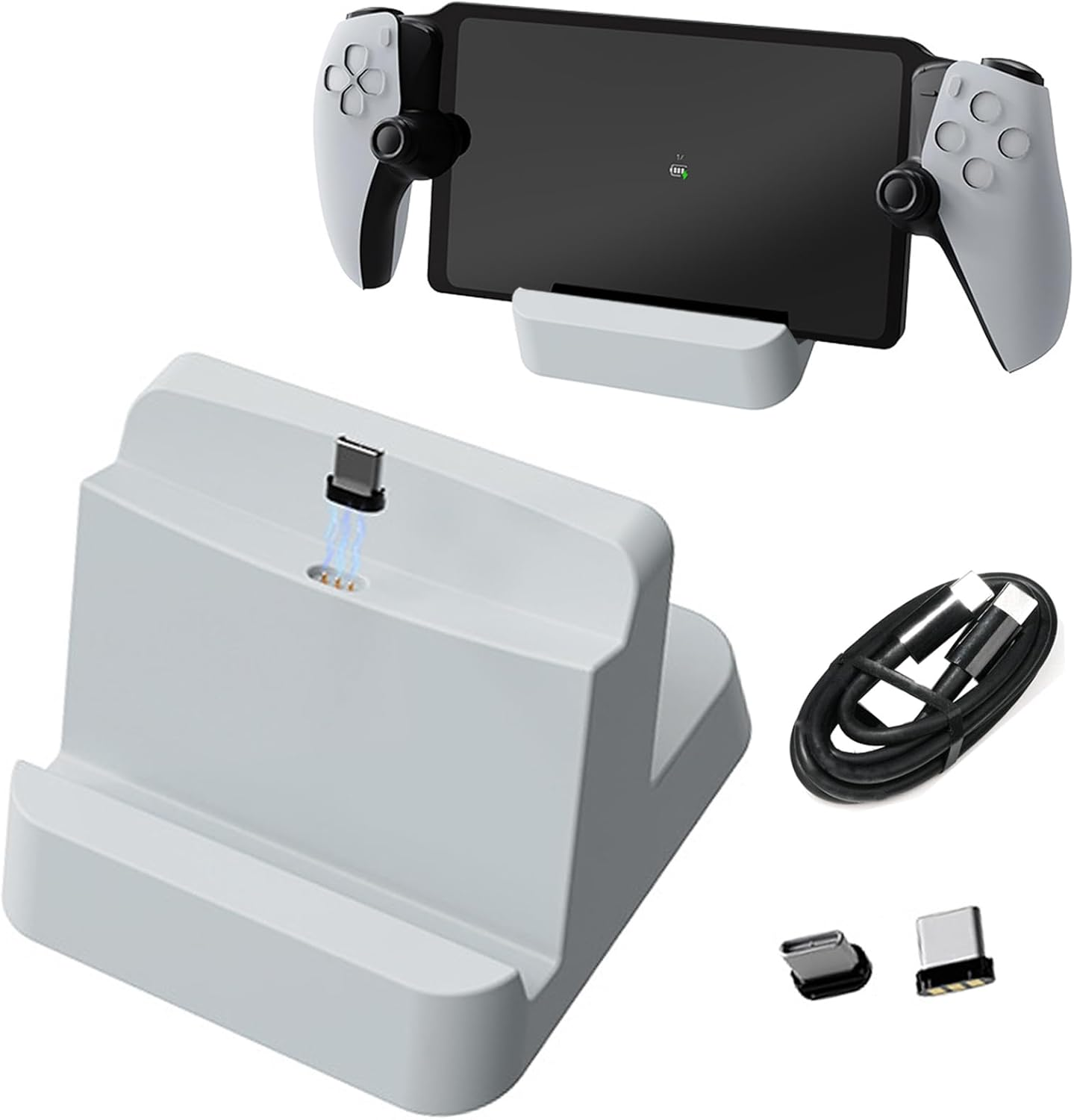 Charging Station Controller Charger for PS5 Fast Charging Dock Portable Charging Stand with Type C Charging Port for Playstation Portal Game Console