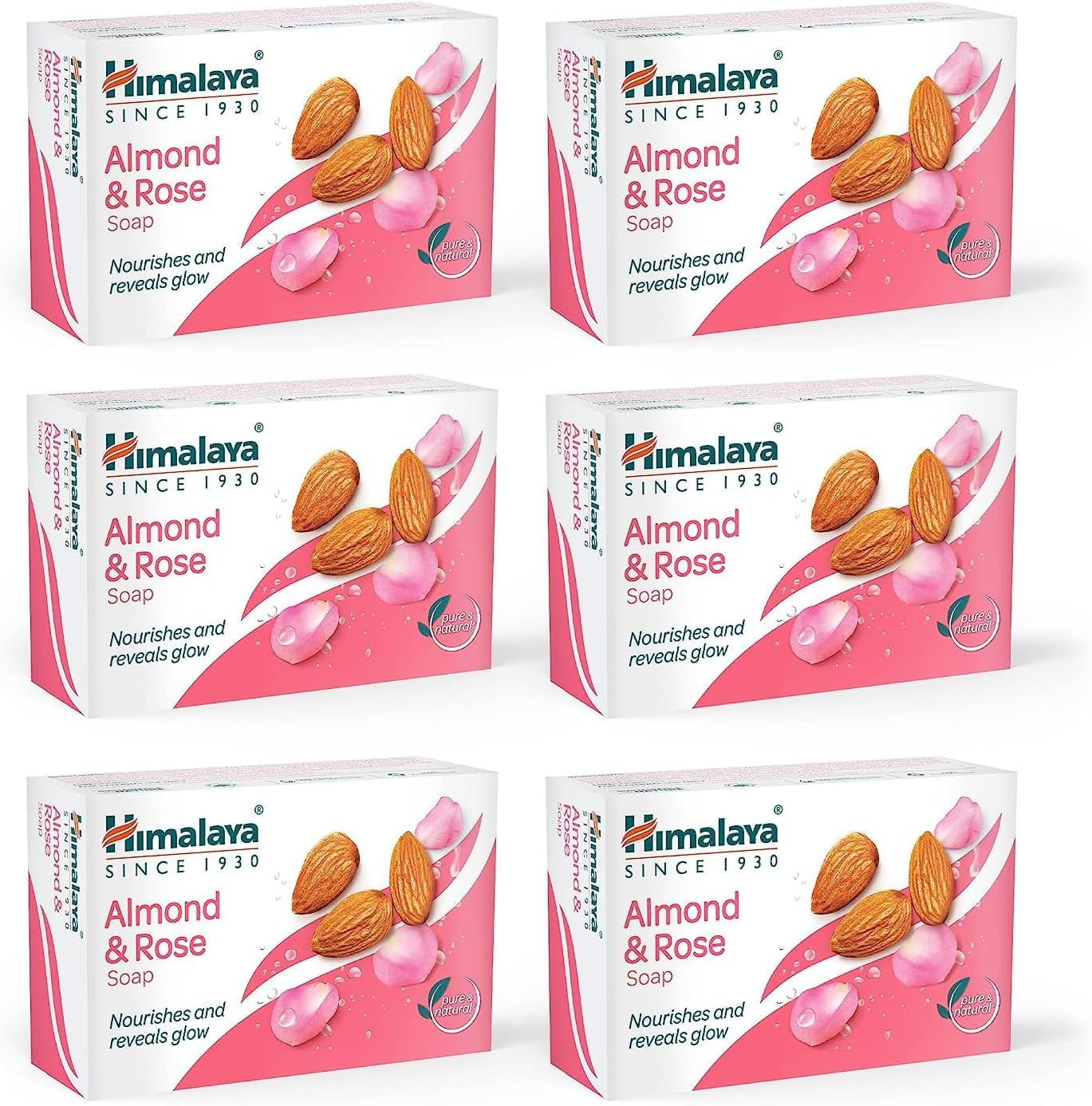 Himalaya Herbals Almond and Rose Soap, 125G (Pack of 6) image number 2