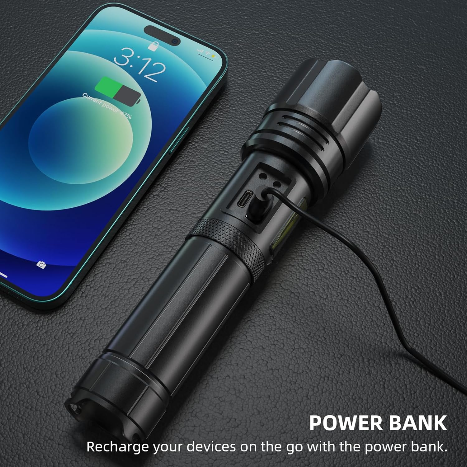 Flashlights High Lumens Rechargeable - 900000 Lumen LED Flashlight 7 Modes with COB Work Light, IPX7 Waterproof, Flash Light High Lumens for Emergencies, Camping, Hiking image number 6