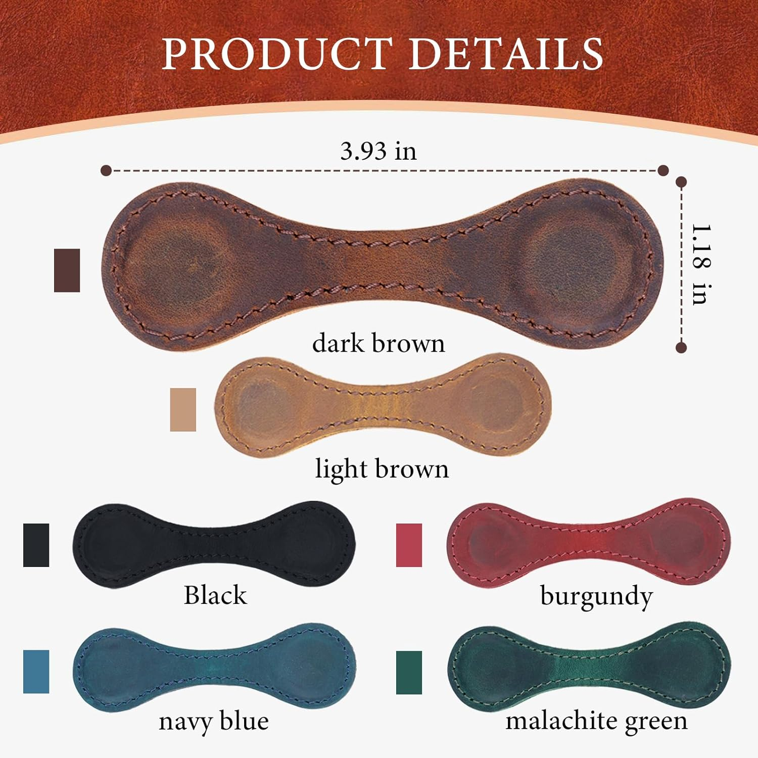 6Pcs Magnetic Leather Bookmarks - Personalized Vintage Handmade Bookmark Page Holder, Portable Magnetic Non-Slip Bookmarks, Practical Gifts for Family, Friends, Lovers and Students image number 5