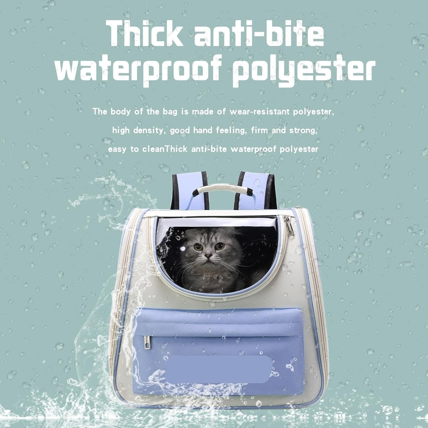 Cat Bag Dog Carrier Pet Carrier Pet Carrier Backpack Cat Bubble Backpack Dog Carrier Bag for Small Dogs and Puppies Dog Rucksack Carrying Cat Carrier Pet Bag Carrier(Color:Blue) - Green image number 4