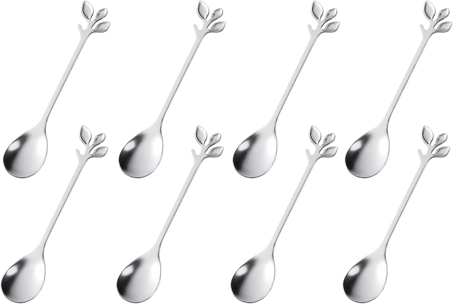 Gold Stainless Steel Dessert Fruit Forks Set of 8, Tableware Flatware Party Supplies, 4.7 Inch Specialty Demitasse Stirring Spoons Mini Salad Appetizing Cake Fork