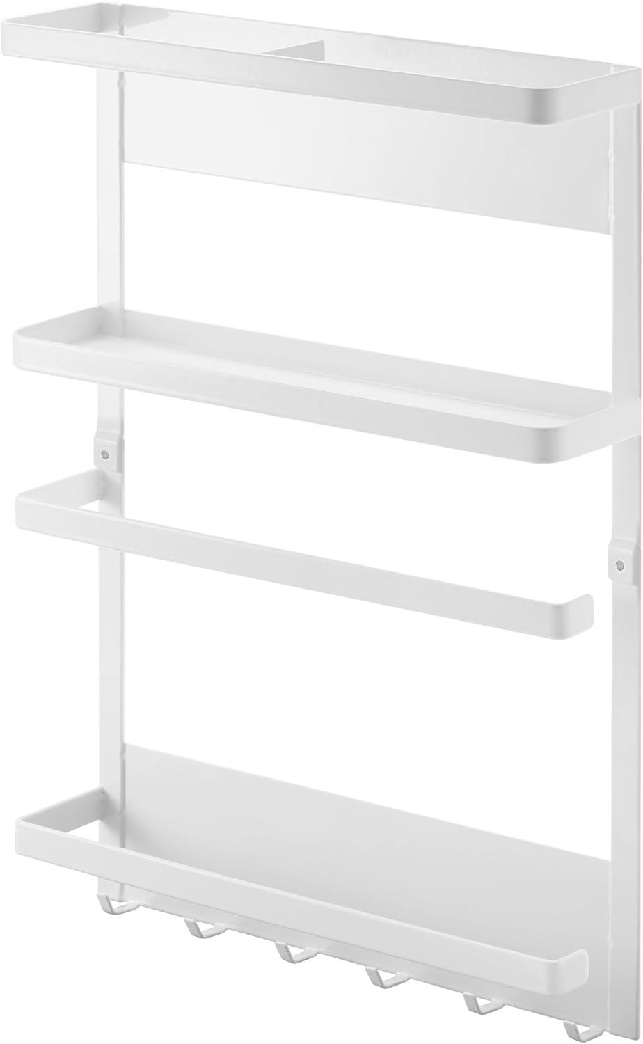 Yamazaki 2907 Magnetic Refrigerator Side Rack, White, Approx. W 9.6 X D 2.6 X H 13.4 Inches (24.5 X 6.5 X 34 Cm), Plate, Kitchen Rack, Kitchen Paper Holder image number 5