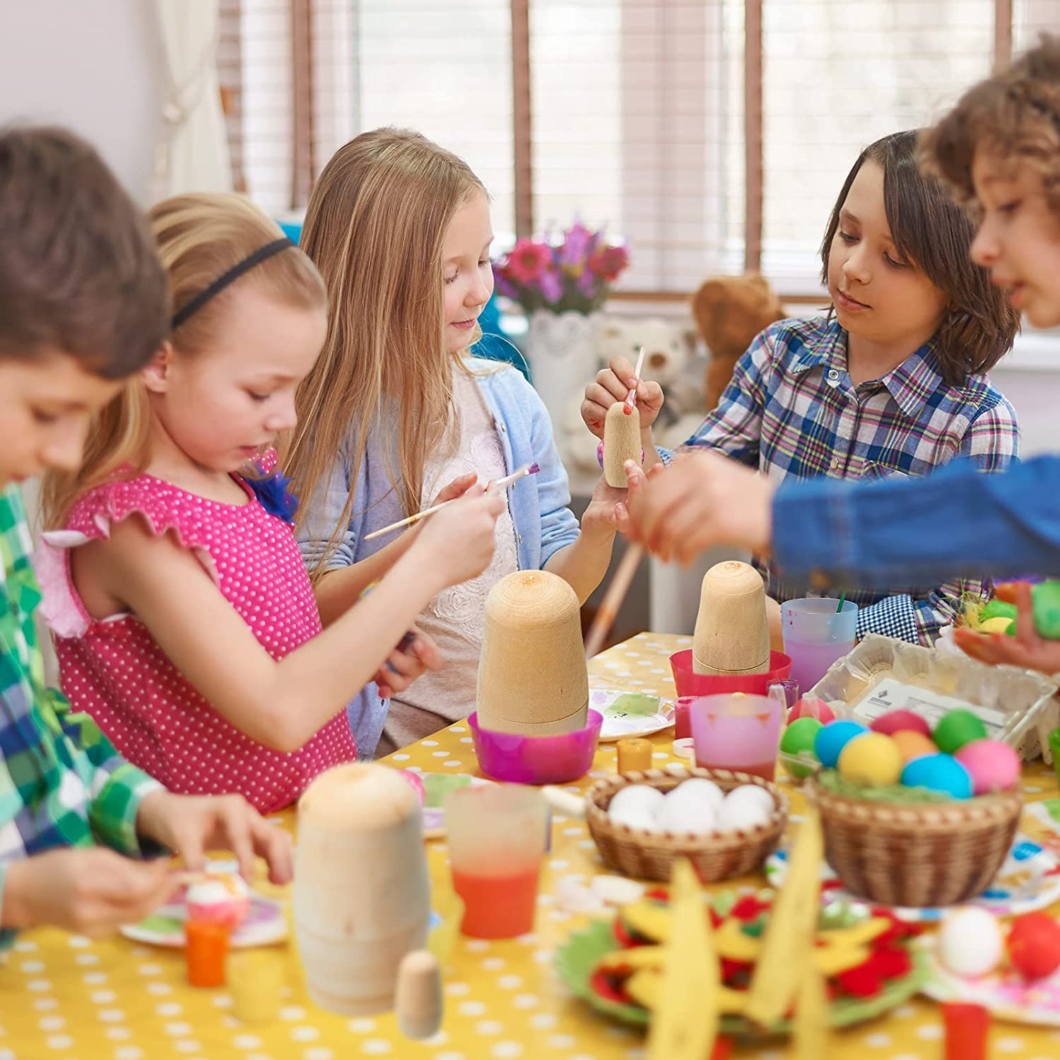 2 Sets Unpainted Nesting Dolls Blank Russian Nesting Dolls Personalize Create Your Own Christmas Russian Doll Wooden Matryoshka DIY Dolls Kit for Kids image number 4