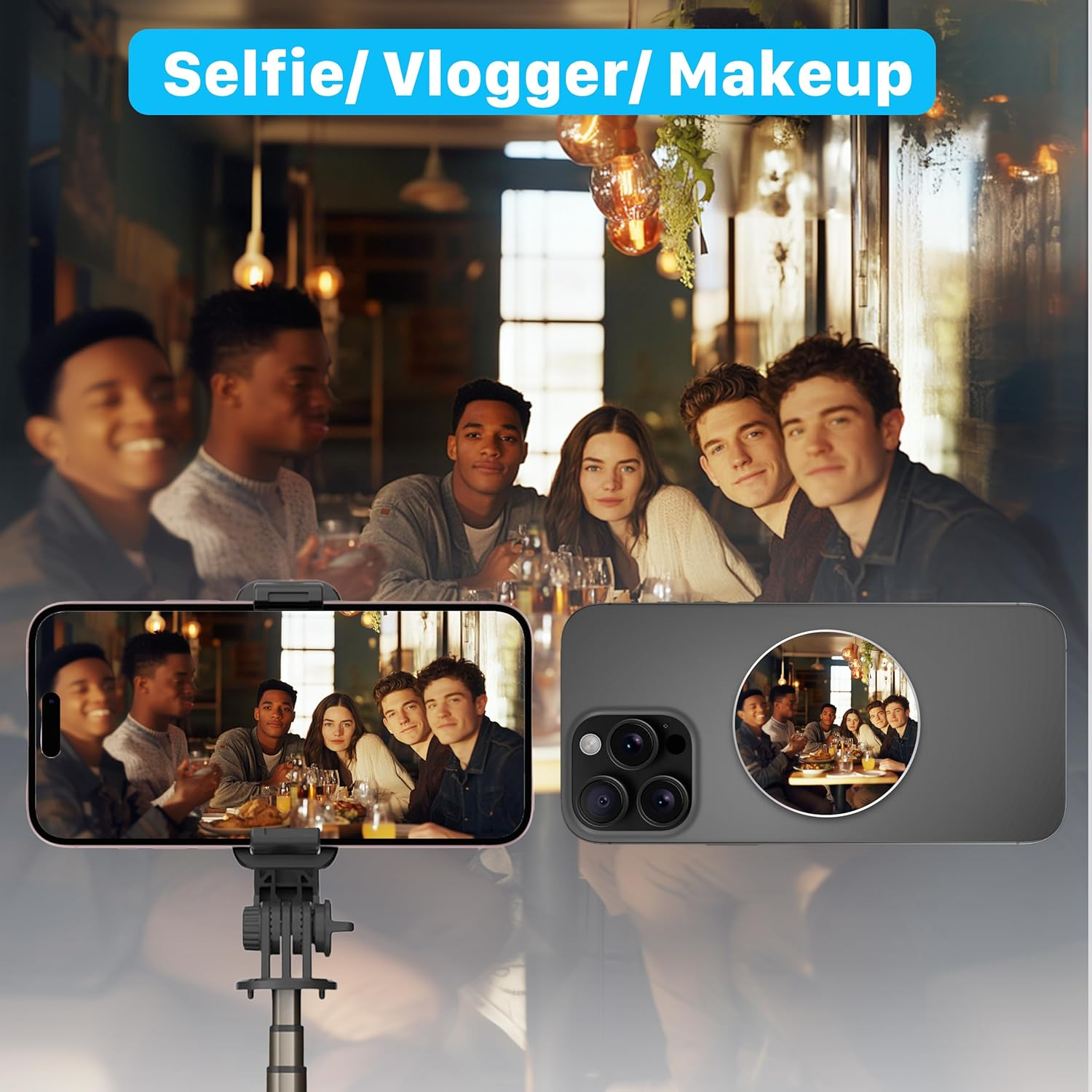 FARWAYVIEW Magnetic Selfie Mirror for Back Camera,Vlog Monitor for Iphone, Camera Mirror, Iphone & All Phones for Selfies (Convex Wide-Angle) image number 5