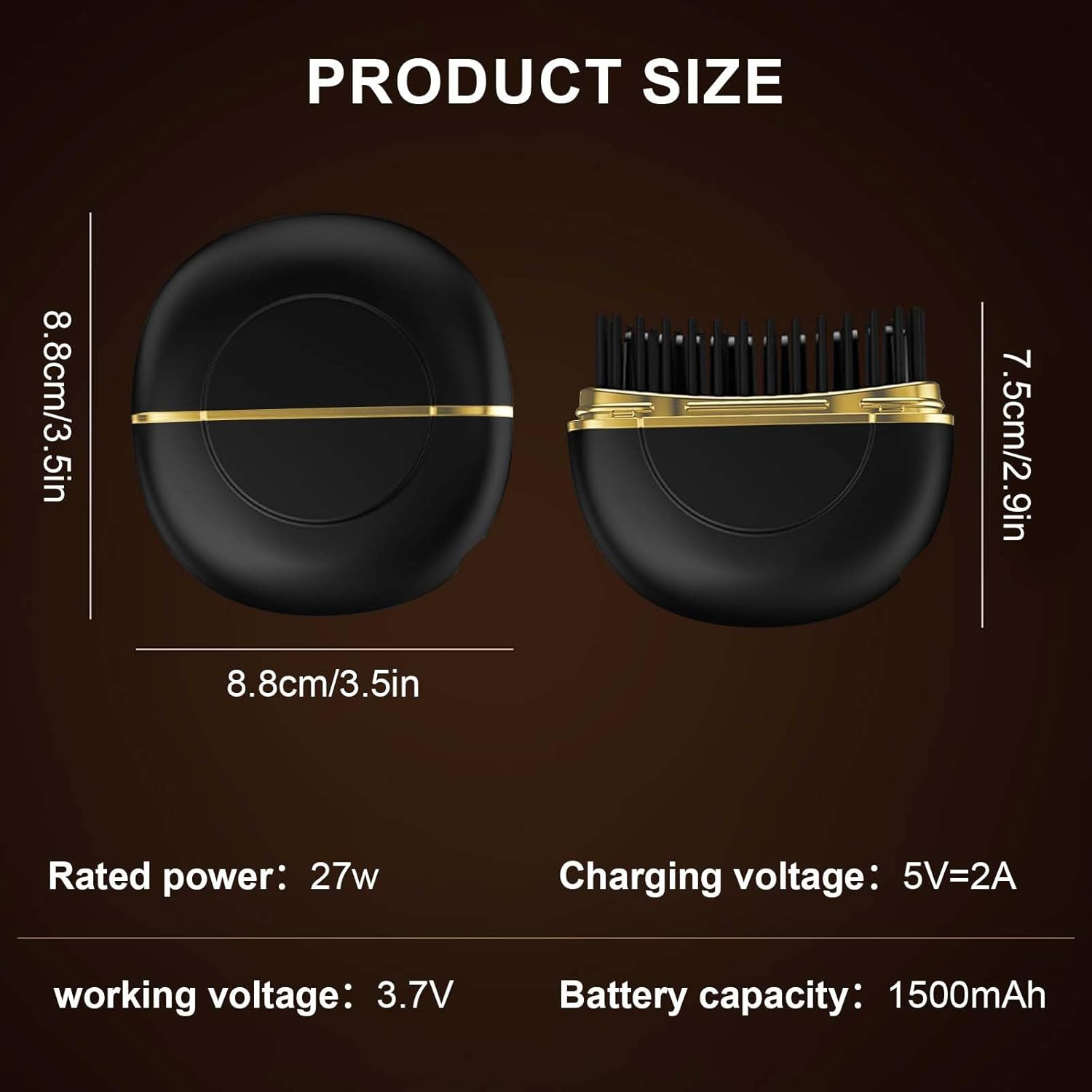 Direct Mini Hair Straightener, Wireless Mini Straightener for Short Hair, Small Hair Straightener Fits in Handbag, Mini Hair Straightener Brush, Portable Straightening Brush for Travel, Hair and Beard image number 1