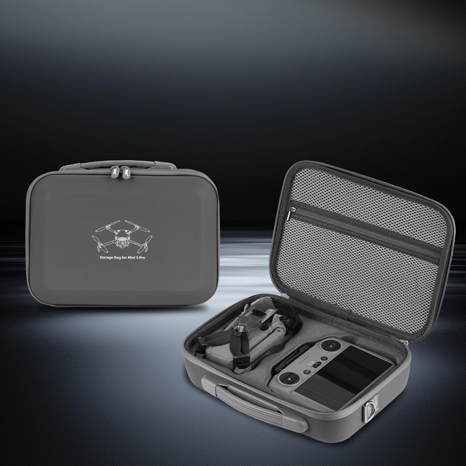 ZLYLVRC Storage Bag for DJI Mini 5 Pro, Portable Hard Case Waterproof Travel Carrying Case with Shoulder Strap Compatible with Mini 5 Pro Drone Accessory image number 3