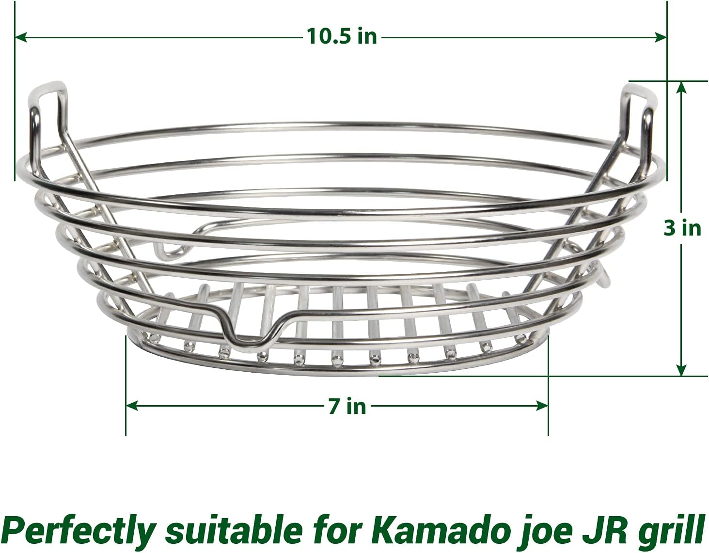 Vankey Charcoal Basket for Kamado Joe Jr，Heavy Duty Stainless Steel Charcoal Ash Basket Fit Minimax Big Green Egg and Other Smoker Grill image number 1