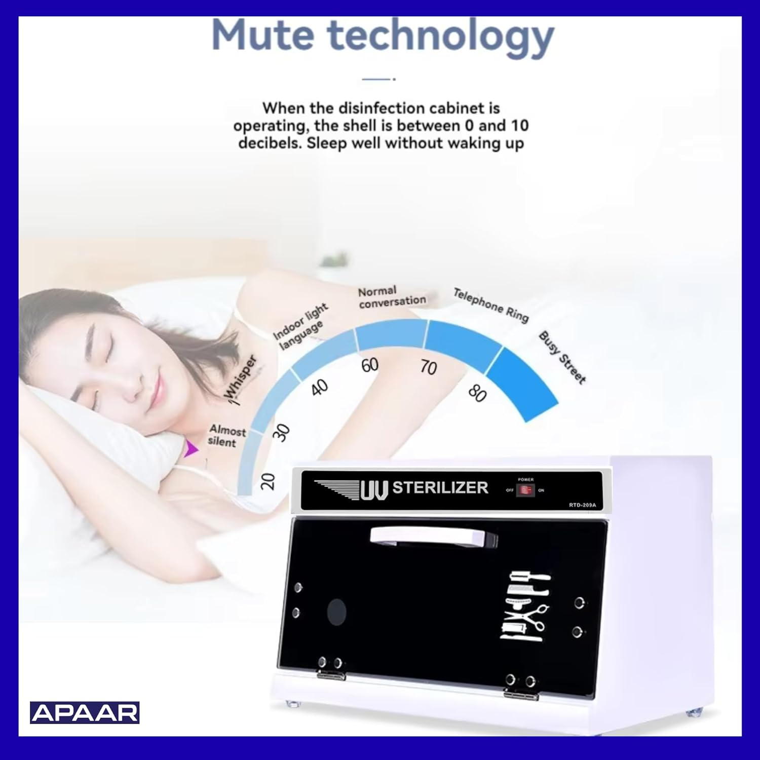 APAAR 8L UV Steriliser Box Sterilizer Professional Beauty Equipment for Salon & Home | UV Sanitising Cabinet for Nail Tools, Beauty Instruments & Salon Accessories image number 1