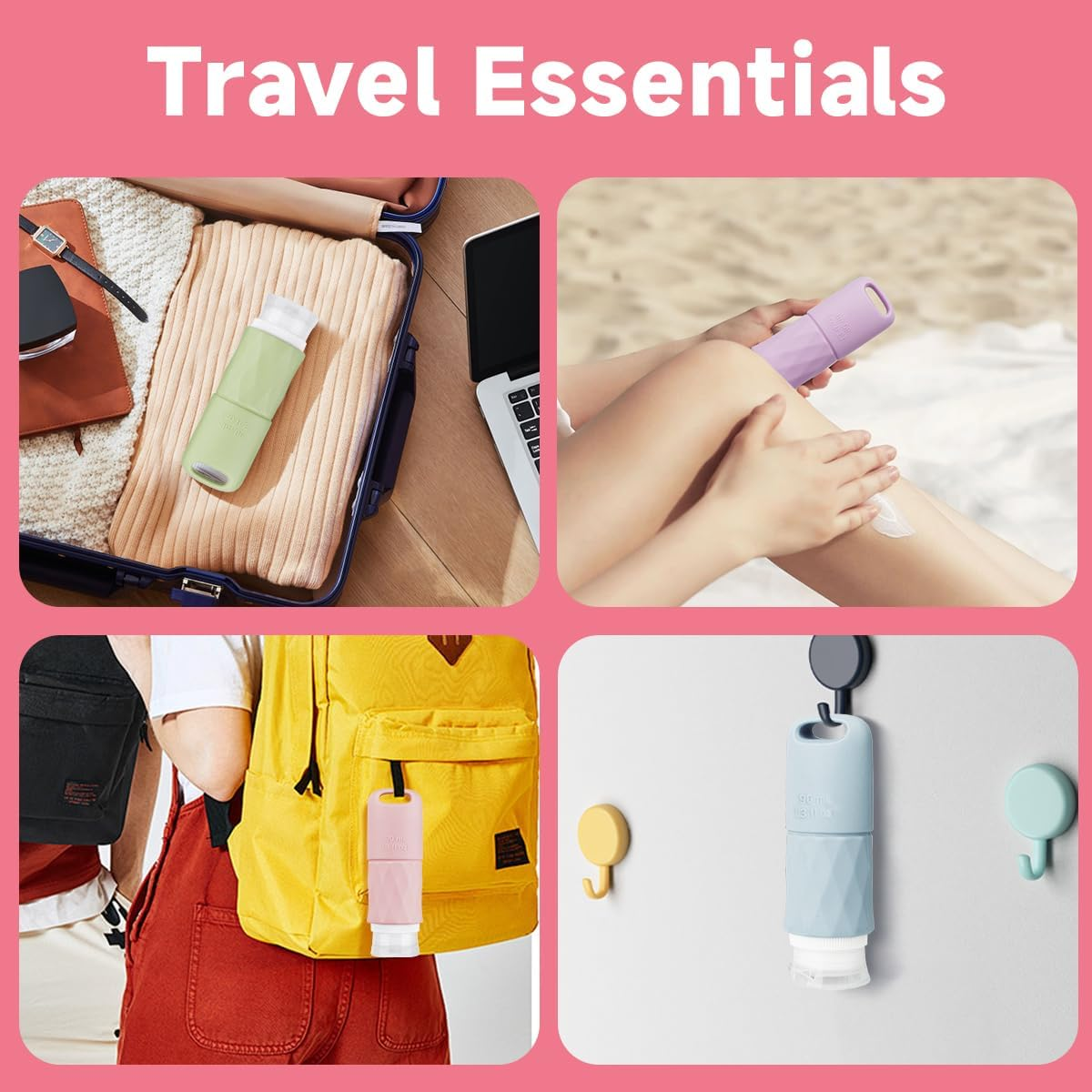 Teskyer Travel Bottles for Toiletries,17 Pack TSA Approved Silicone Travel Size Bottles Set, Leak Proof Travel Essentials Accessories for Cosmetic, Colorful image number 1