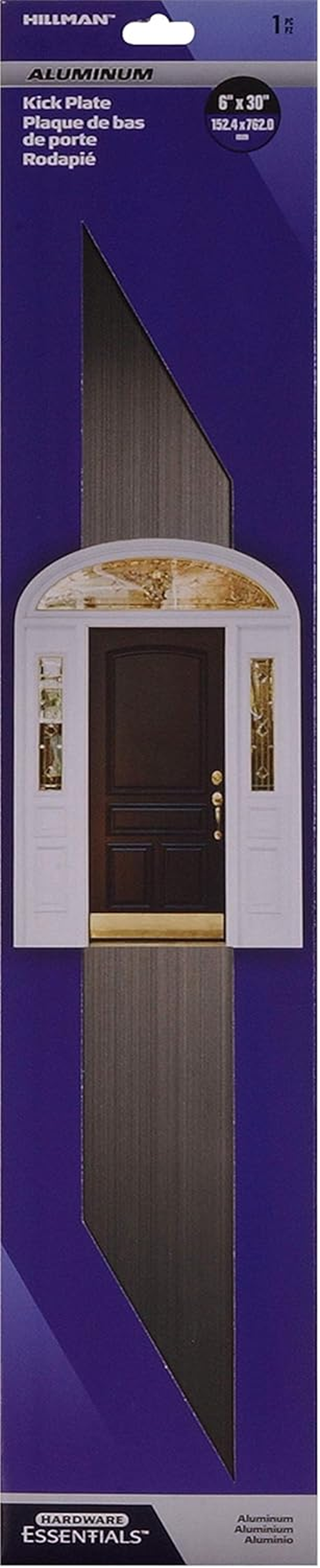 Hardware Essentials Aluminum Non-Magnetic, Screw-In, Door Kick Plate 6" X 30" Pewter Finish (​​852743) image number 5