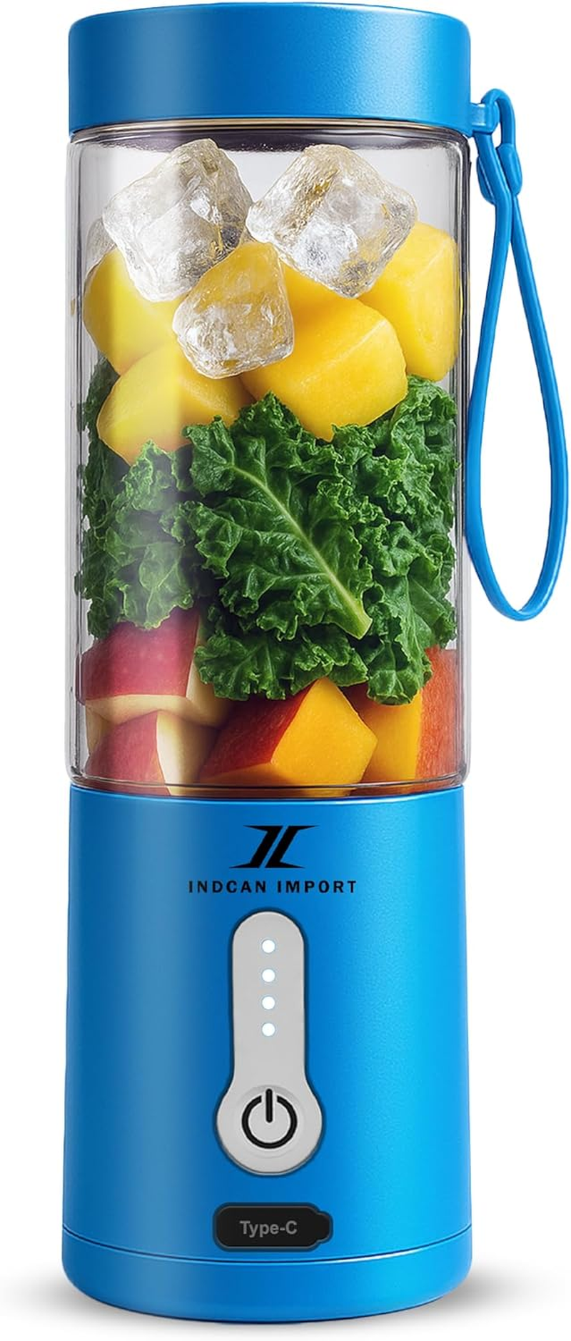 Portable Blender Rechargeable Smoothie & Shake Maker Cordless Personal Travel Blender Bpa-Free Mini Mixer for Juices, Shakes, Baby Food, Home, Office & Gym