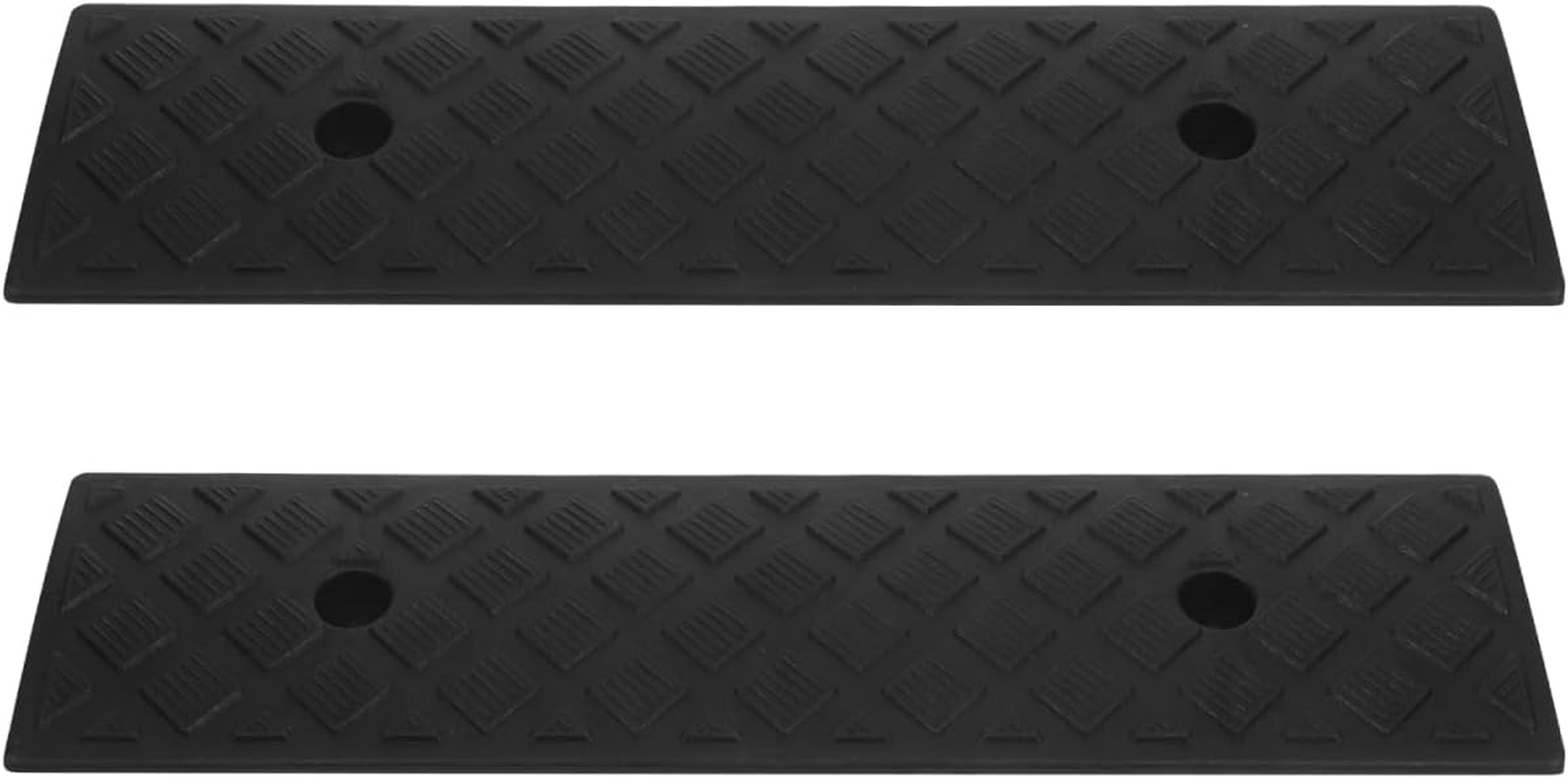 Vaguelly Door Sill Mat 2Pcs Rubber Ramp 2 Inch Height Black Anti-Slip Durable Car Driveway Curb Ramp for Garage Steps Sidewalks Motorcycle Wheelchair image number 1