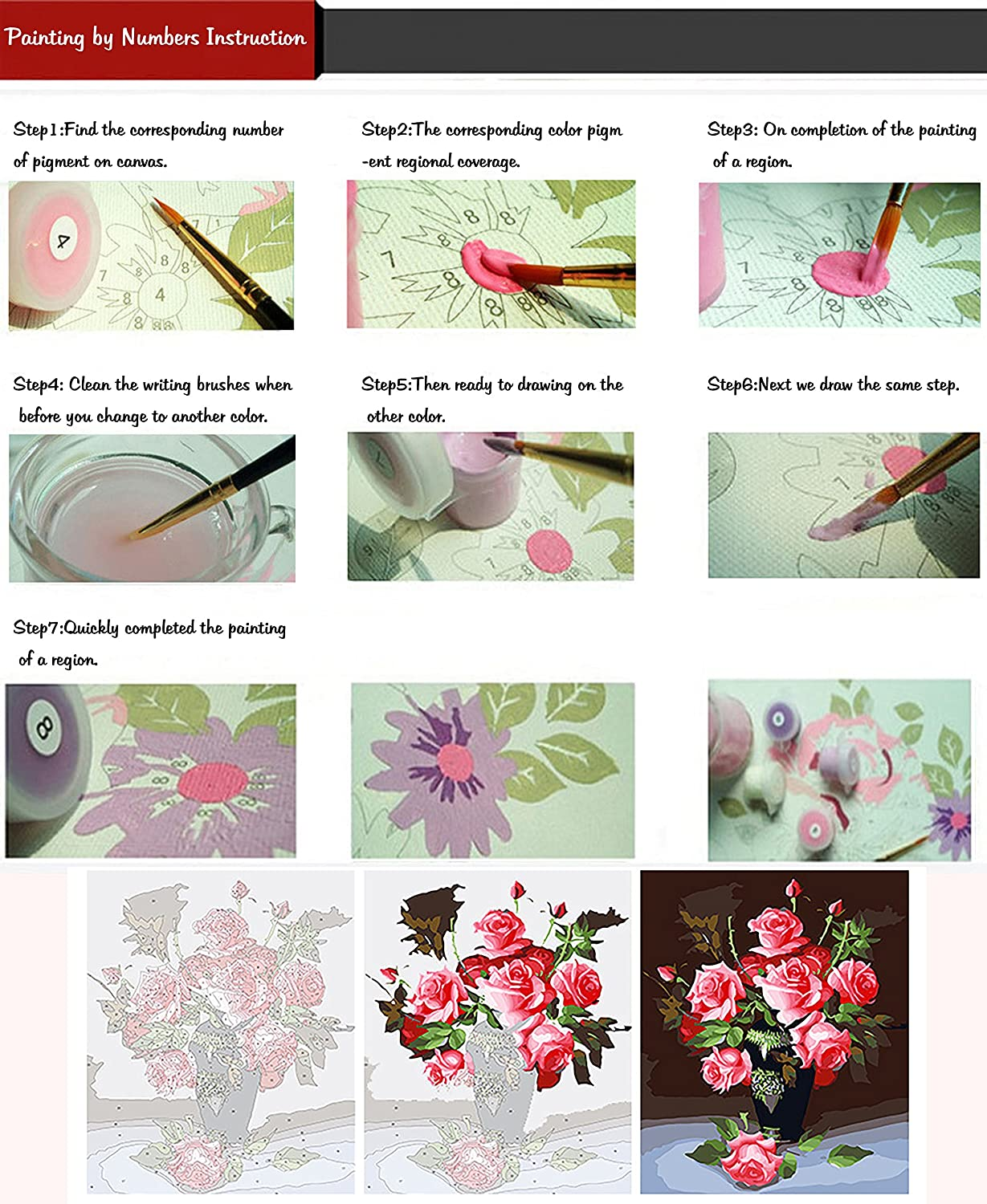 Paint by Numbers-Diy Digital Canvas Oil Painting Adults Kids Paint by Number Kits Home Decorations- Dogs 16 * 20 Inch image number 5