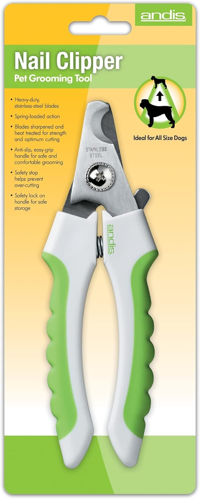 Andis Pet Animal Nail Clipper, White/Green (65700),Medium
