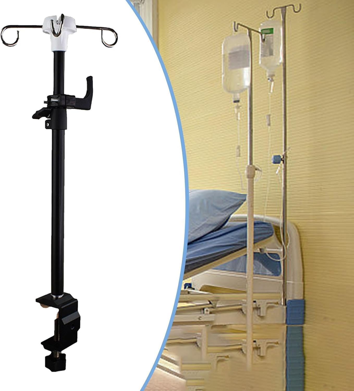 Perfk IV Pole Table Clamp Feeding Tube Holder Infusions Household Drip Bag Stand image number 3