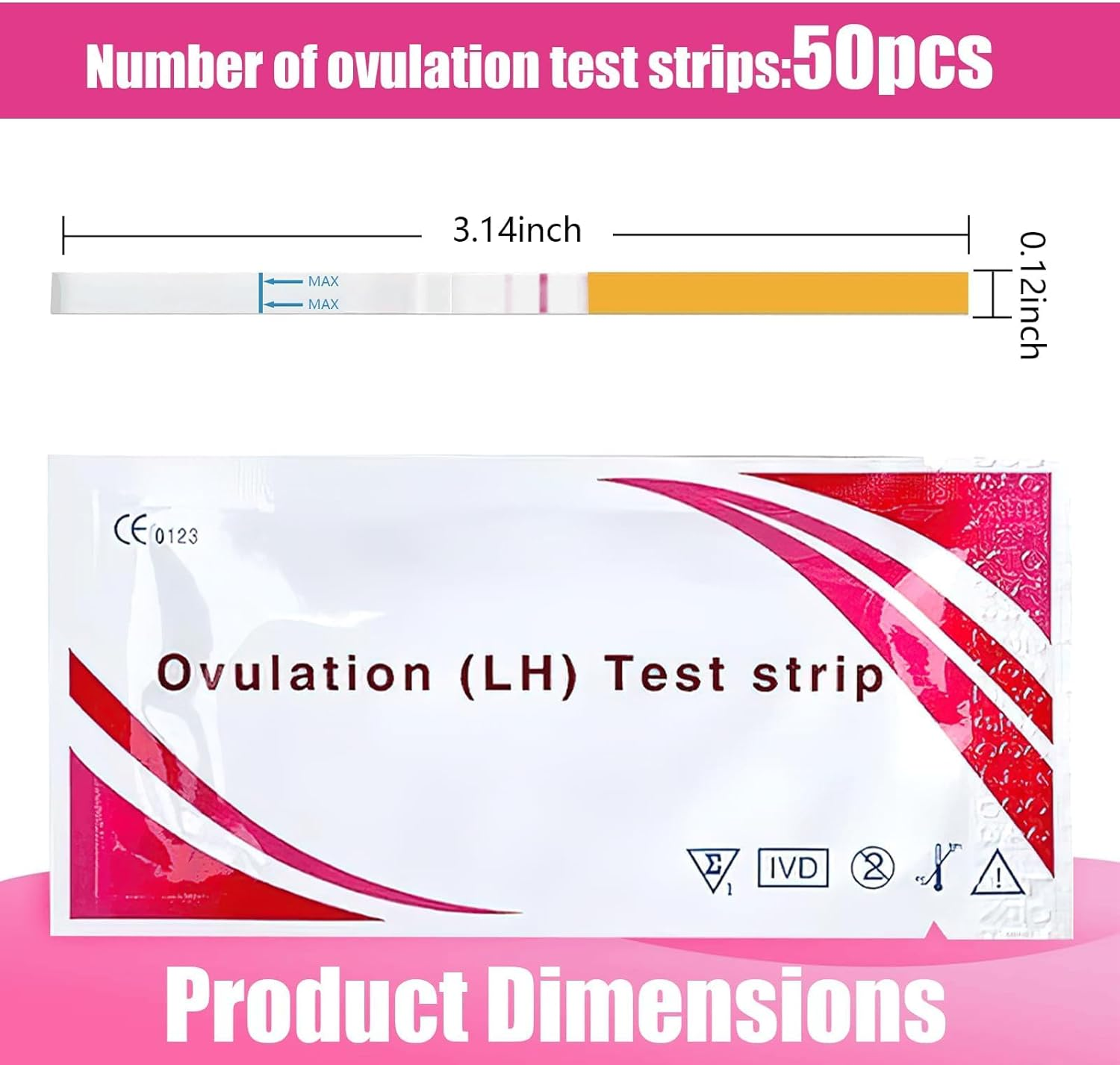Ovulation Test Strips, 50 Pcs Fertility Tests, Ovulation Predictor Kit for Women Home Testing,(50 Pcs) image number 1