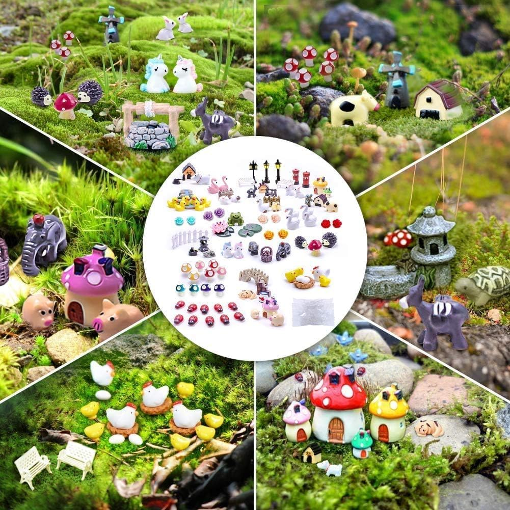 Selected 100 Pcs Fairy Garden Accessories, Mini Resin Animals, Miniature Figurines, Micro Landscape Ornaments Kit, Garden DIY Animals, Environmental Resin, Forest Encounters image number 5