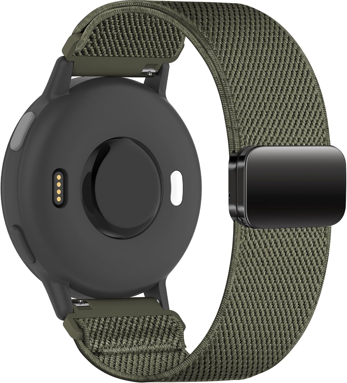 Everact 20Mm Nylon Magnetic Watch Band Compatible with Garmin Vivoactive 6/5/3/3 Music/Venu/Venu Sq/Venu Sq 2/Venu 2 Plus,Loop Magnetic Stretchy Elastic Replacement Strap for Forerunner 55/165/245/645