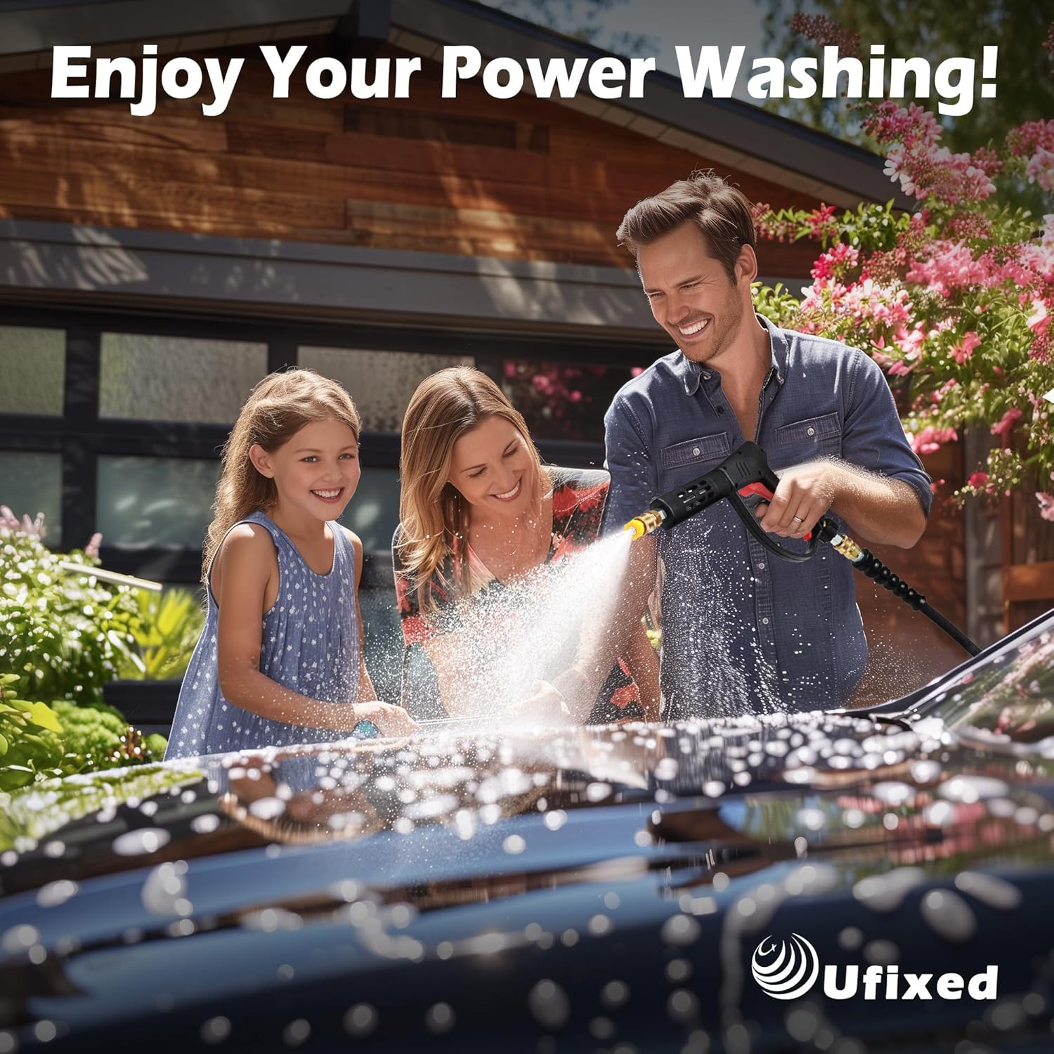 3/8&rdquo; Pressure Washer Hose 50FT 4000Psi,Rubber Hose,Quick Connect,360&deg; Swivel,Kink-Resistant,Heavy Duty,Black image number 3