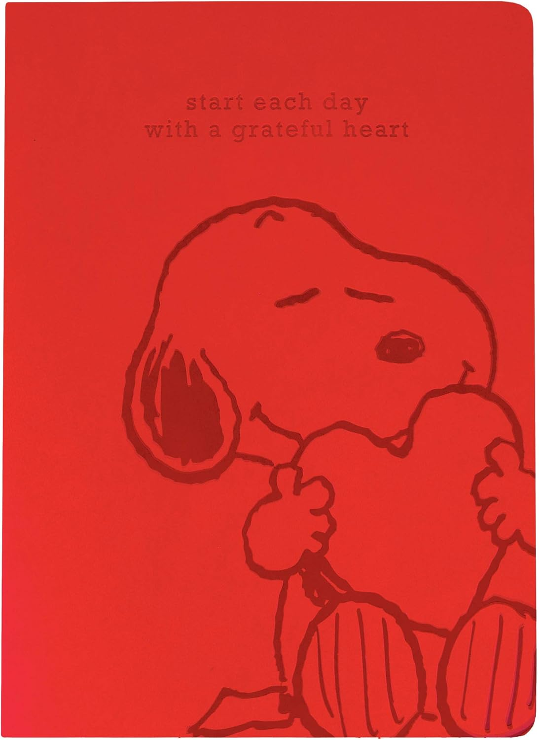 Graphique Large Vegan Leather Journal, Snoopy Heart &ndash; 7&rdquo; X 9.5", 192 Lined Pages, Snoopy and the Quote &ldquo;Start Each Day with a Grateful Heart&rdquo; on the Cover &ndash; Perfect for Taking Notes, Lists and More image number 1