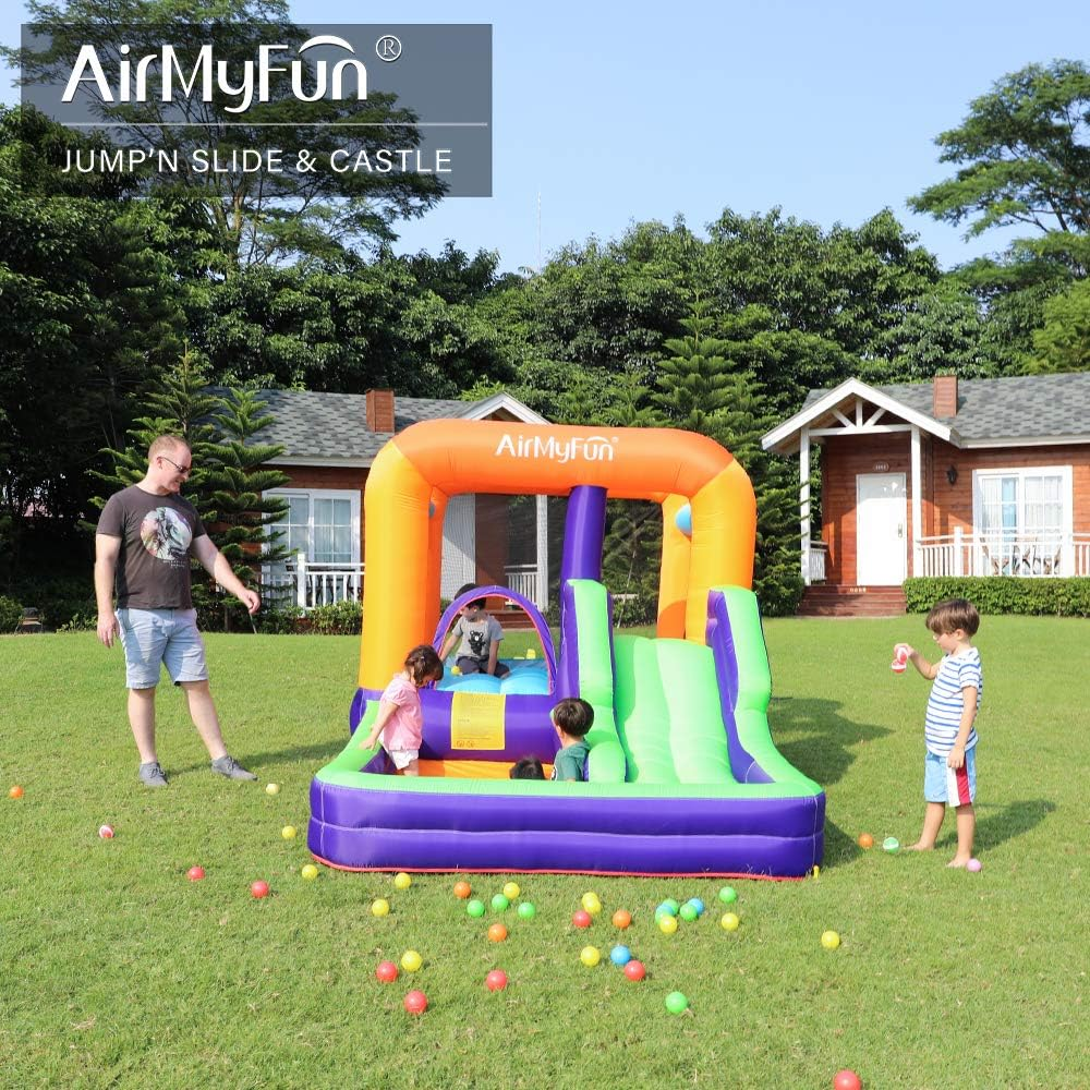 Airmyfun Inflatable Bounce House,Inflatable Kids Slide,Jumping Bouncing House with Air Blower, Suitable for Playing Outdoor Garden image number 1