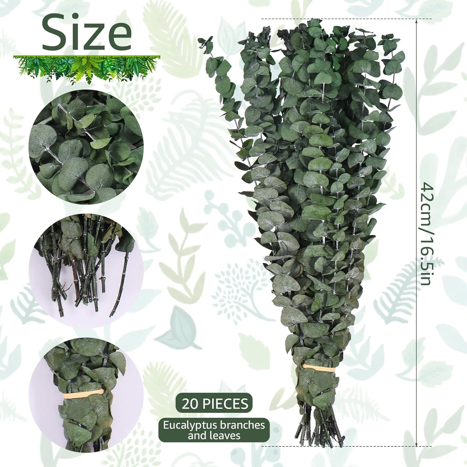 20/10Pcs Dried Eucalyptus Bundle for Shower Hanging Eucalyptus Lavender Bouquet Natural Preserved Eucalyptus Leaves Fragrance Bouquet Hanging Decoration for Bathroom Wedding (Style 1) image number 1