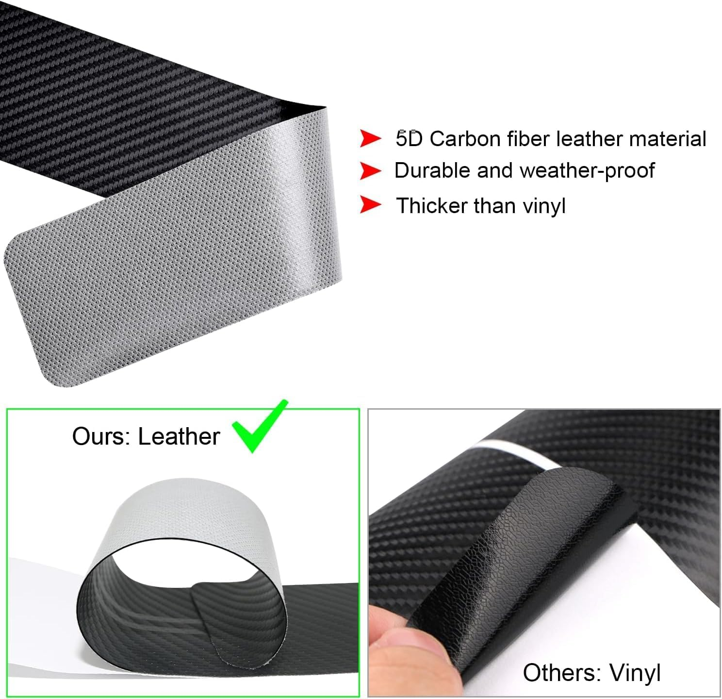 Car Door Sill Protectors 4Pcs for 1500, Carbon Fiber Leather Door Sill Sticker for RAM, Car Door Scuff Plate Door Entry Guard Threshold Scratch Protection Sticker Decoration (1500 Yellow) image number 6